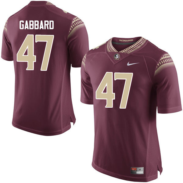 Men #47 Stephen Gabbard Florida State Seminoles College Football Jerseys-Garnet